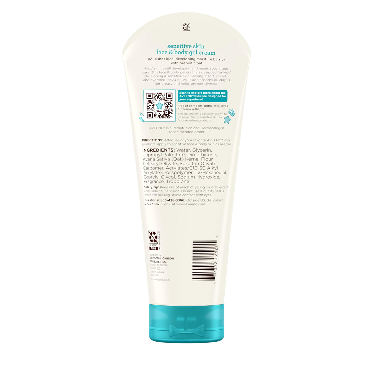 Aveeno Baby Kids Gel Cream with light fragrance description