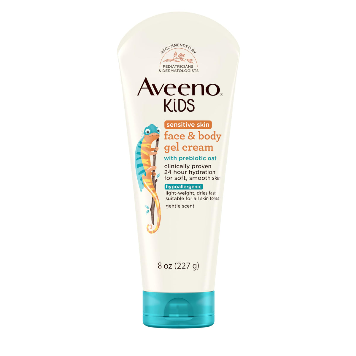 Aveeno Baby Kids Sensitive Skin Face & Body Gel Cream 8 oz front view