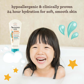 Aveeno Baby Kids Sensitive Skin Gel Cream bottle side view