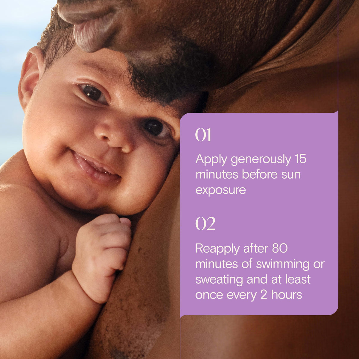 Aveeno Baby sunscreen on beach towel