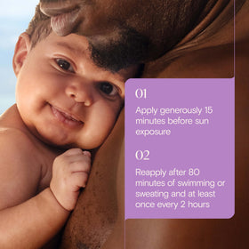 Aveeno Baby sunscreen on beach towel