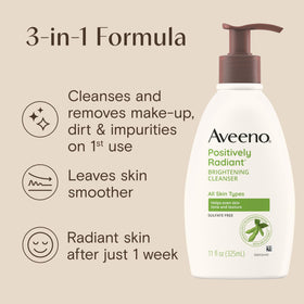 Aveeno Brightening Cleanser being applied to face