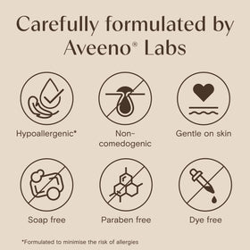 Aveeno Brightening Cleanser next to daily skincare products