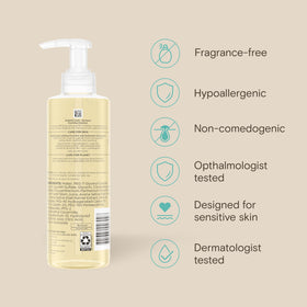 Aveeno Calm + Restore Foaming Cleanser with skincare products