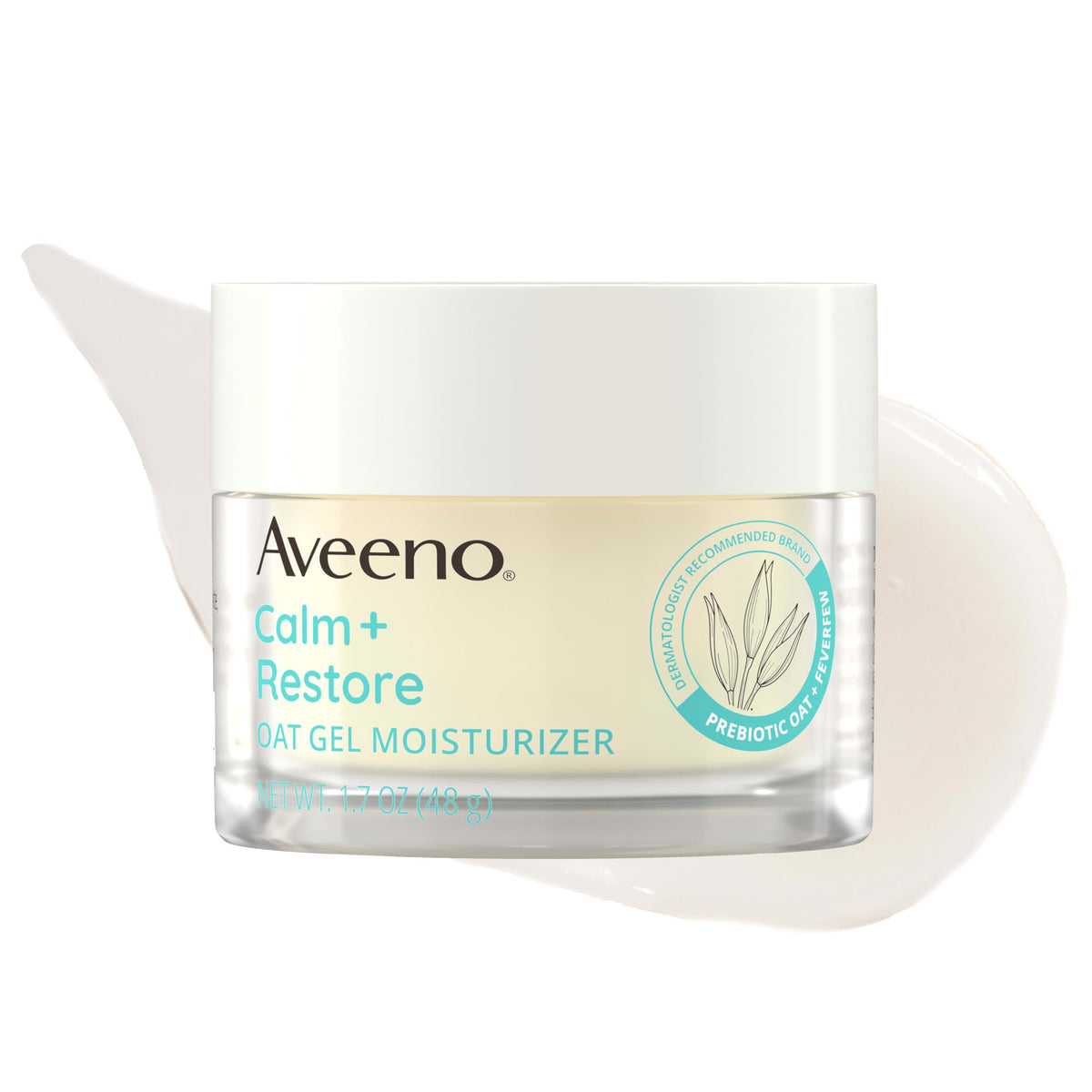 Aveeno Calm + Restore Oat Gel Moisturizer front view, 1.7 fl oz