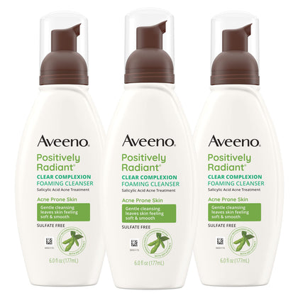 Aveeno Clear Complexion Foaming Cleanser 3-pack front view