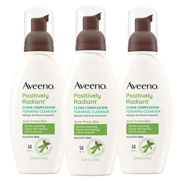 Aveeno Clear Complexion Foaming Cleanser 3-pack front view