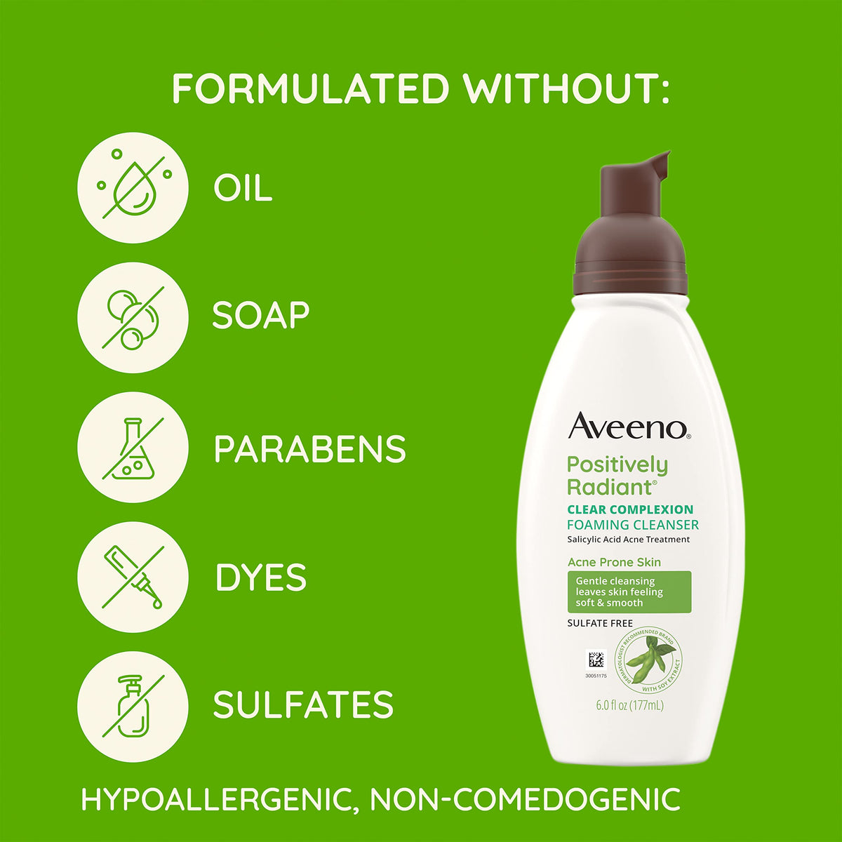 Aveeno Clear Complexion Foaming Cleanser texture on hand