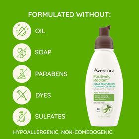 Aveeno Clear Complexion Foaming Cleanser texture on hand