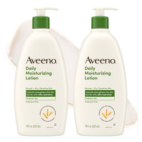 Aveeno Daily Moisturizing Body Lotion front view, 18 fl oz