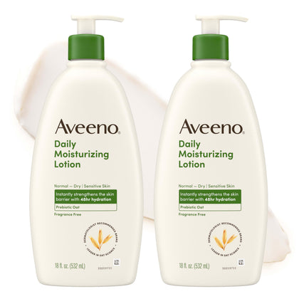 Aveeno Daily Moisturizing Body Lotion front view, 18 fl oz