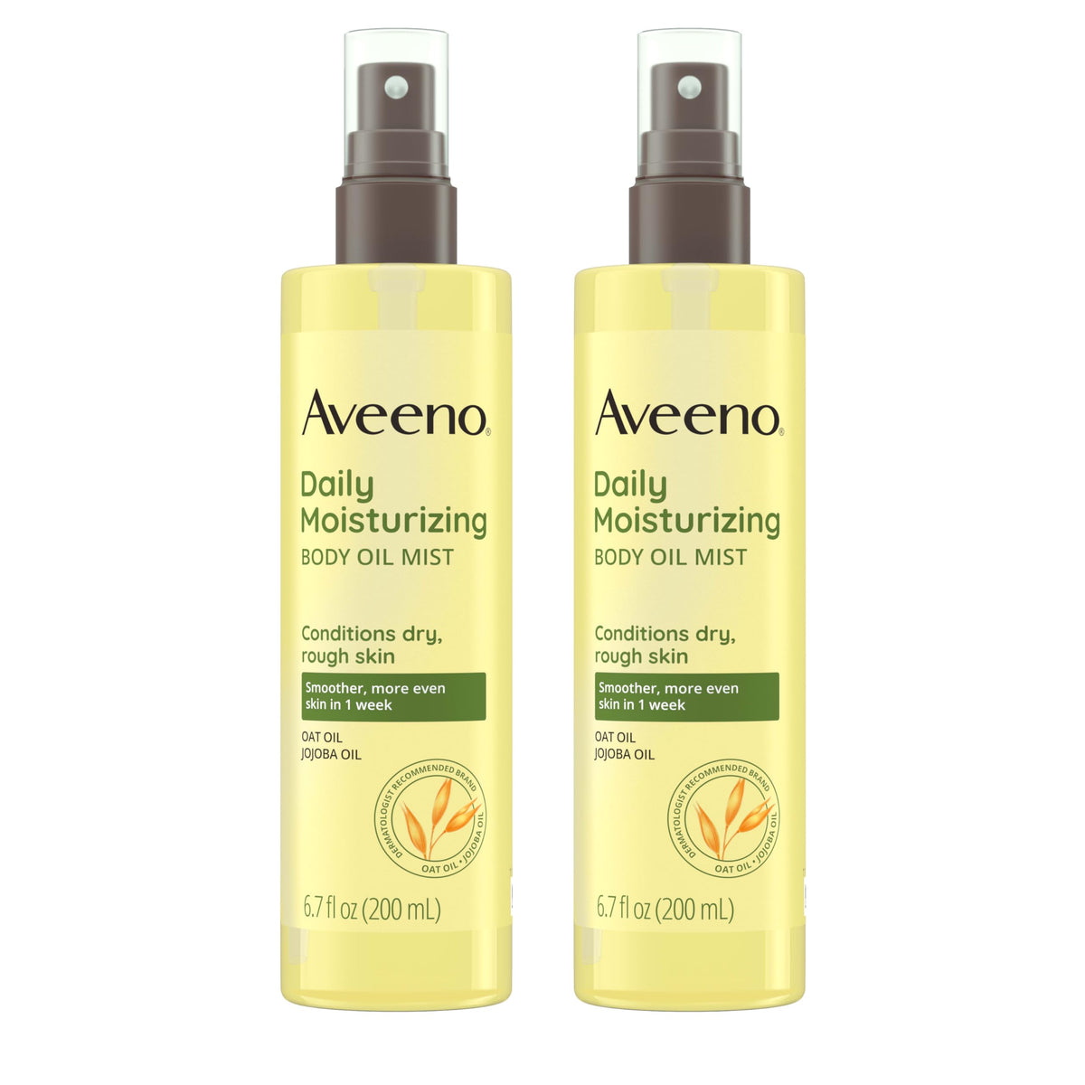 Aveeno Daily Moisturizing Body Oil Mist twin pack front view