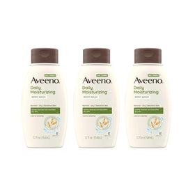 Aveeno Daily Moisturizing Body Wash Pack of 3, 12 Fl. Oz each front view