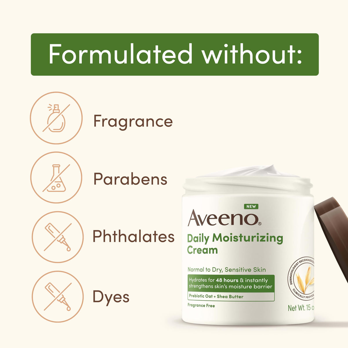 Aveeno Daily Moisturizing Cream texture on hand