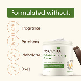 Aveeno Daily Moisturizing Cream texture on hand