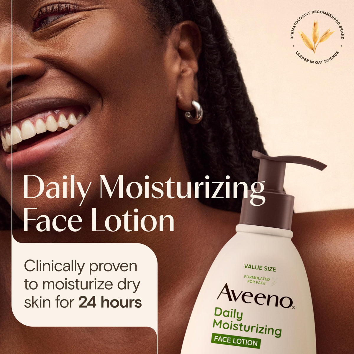 Aveeno Daily Moisturizing Face Lotion bottle side view