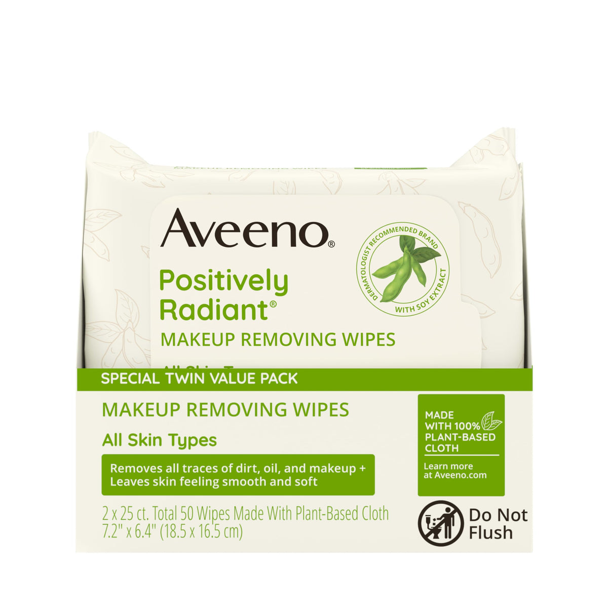 Aveeno makeup remover wipe being used on a face