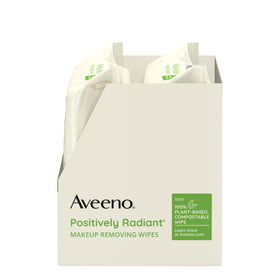 Aveeno makeup remover wipes with a travel bag for convenience