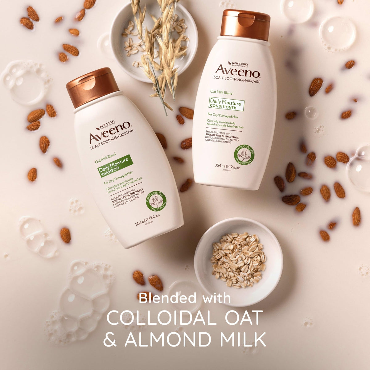 Aveeno Oat Milk Blend Shampoo packaging details