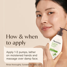 Aveeno Positively Radiant Brightening Cleanser with ingredients list