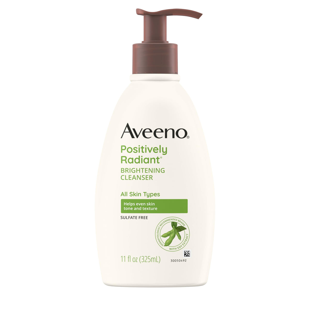 Aveeno Positively Radiant Brightening Facial Cleanser 11 fl oz front view