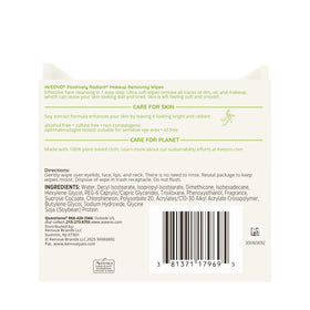 Aveeno Positively Radiant Makeup Remover Wipes on a bathroom counter