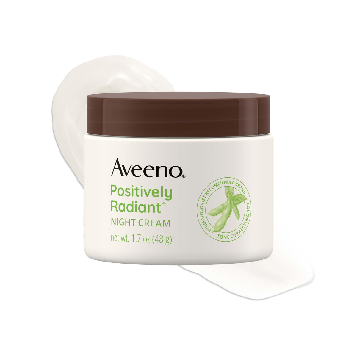 Aveeno Positively Radiant Night Cream 1.7 oz front view