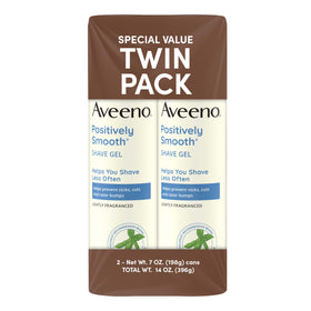 Aveeno Positively Smooth Moisturizing Shave Gel twin pack front view