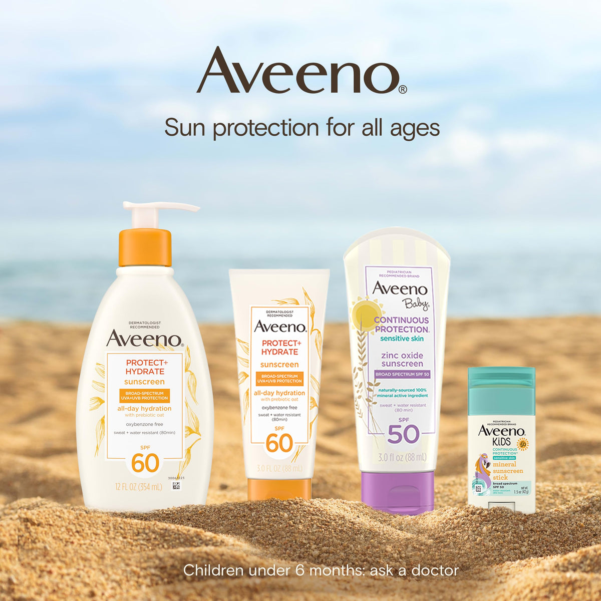 Aveeno Protect + Hydrate Sunscreen Lotion SPF 60 cap open