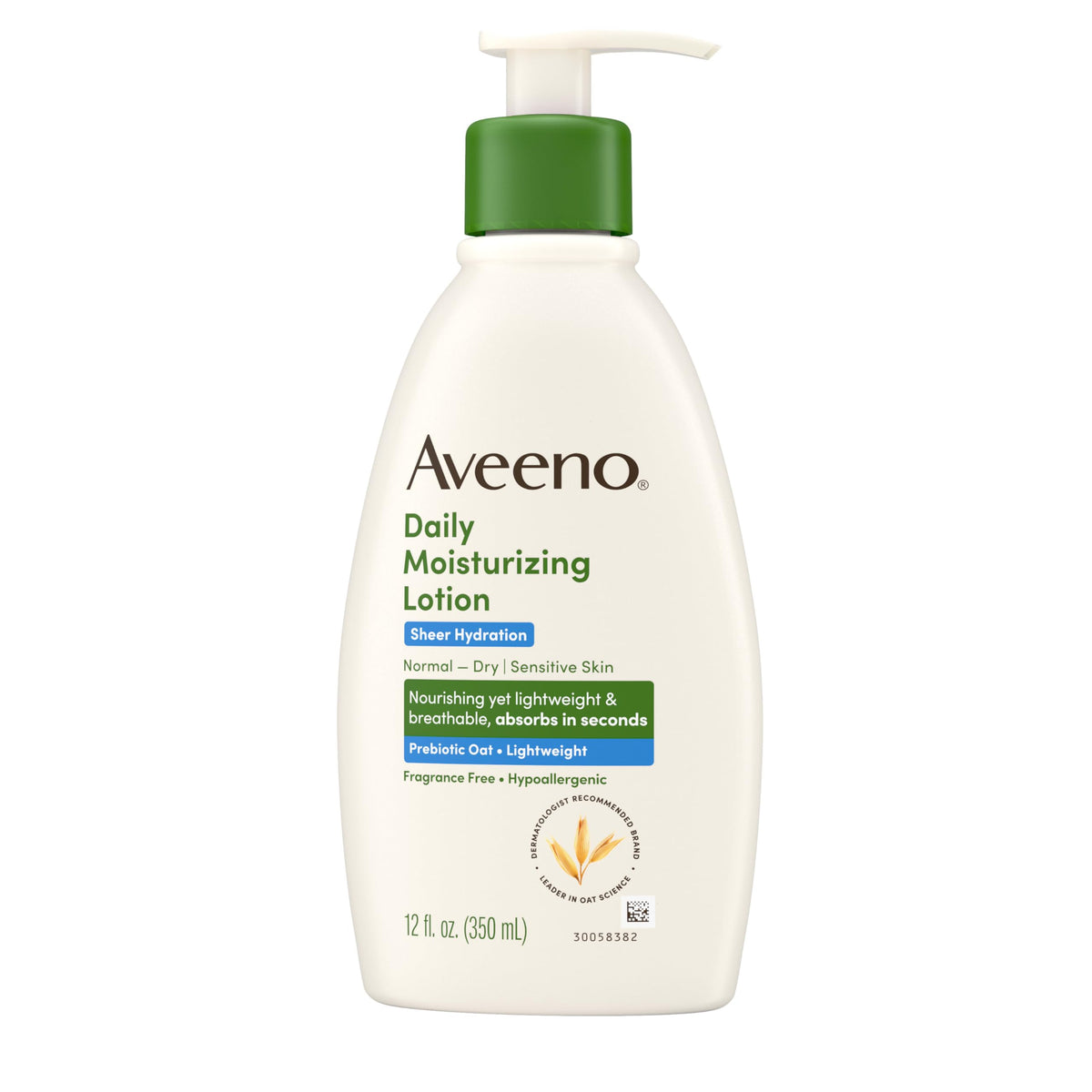 Aveeno Sheer Hydration Daily Moisturizing Lotion in hand