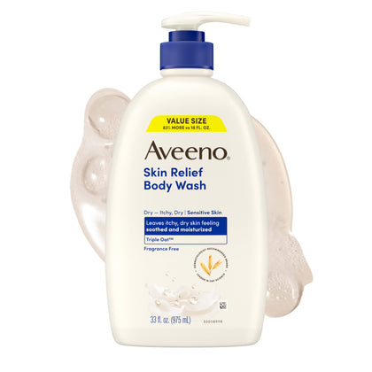 Aveeno Skin Relief Body Wash 33 fl oz front view