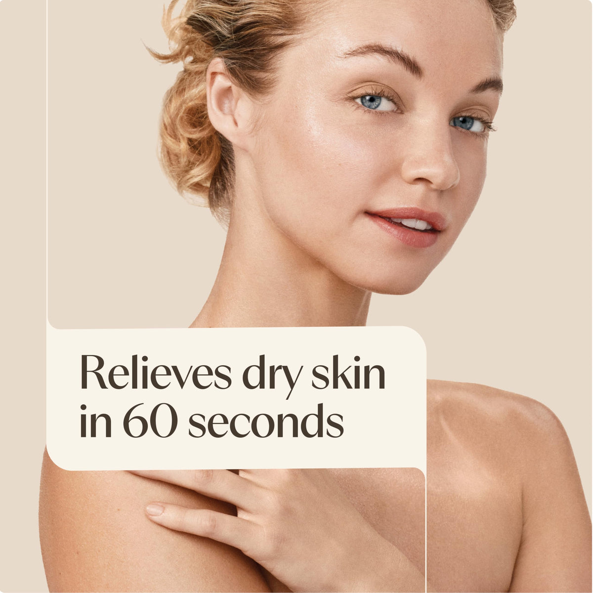 Aveeno Skin Relief Lotion being applied to dry skin
