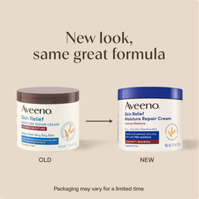 Aveeno Skin Relief Moisture Repair Body Cream showing texture