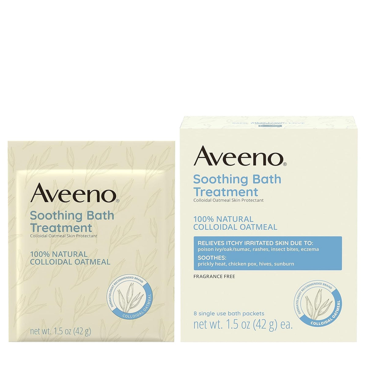 Aveeno soothing bath in warm bath water