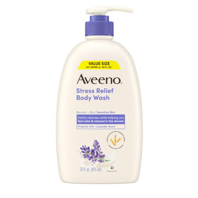 Aveeno Stress Relief Body Wash 33 fl oz bottle front view