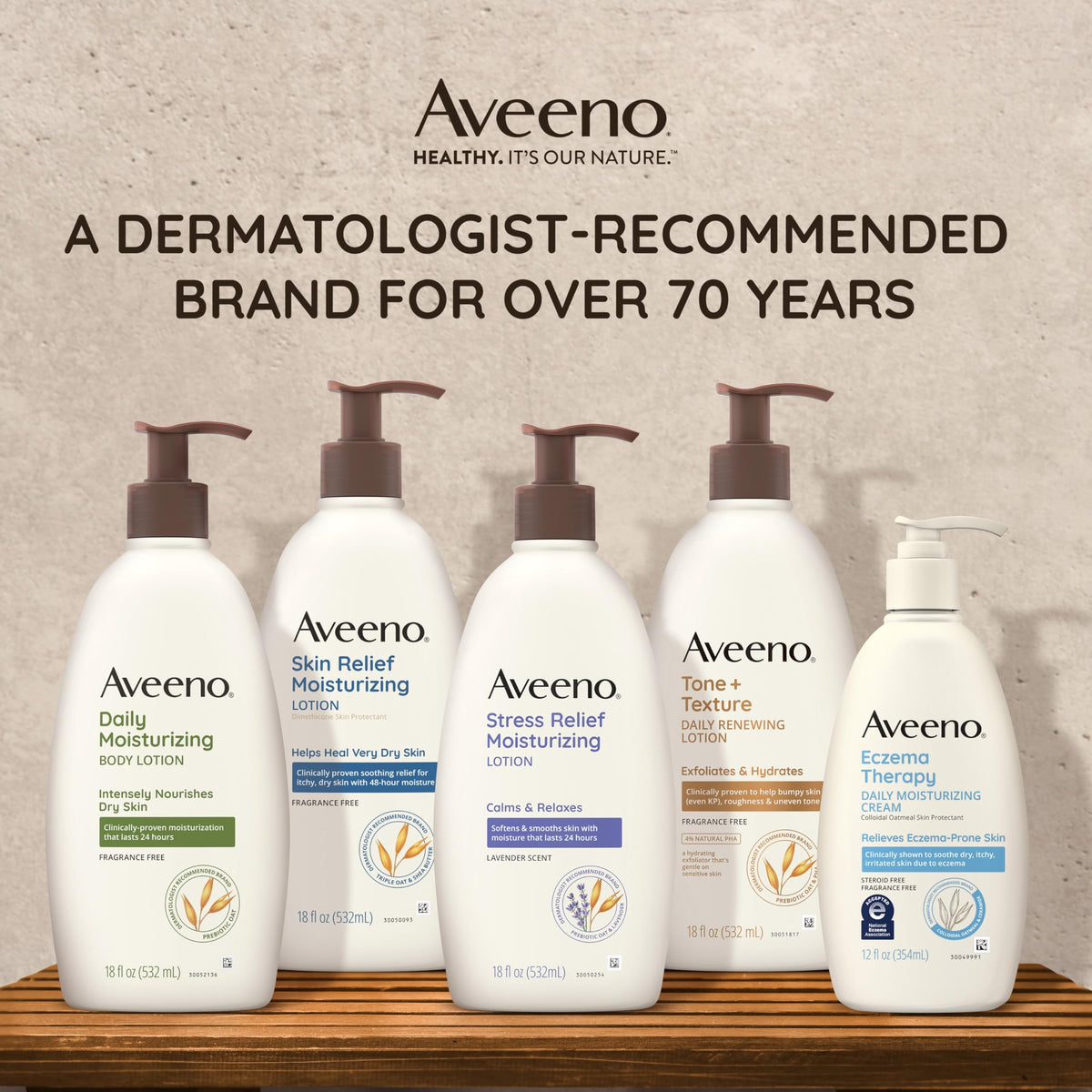 Aveeno Tone + Texture Lotion being applied to skin