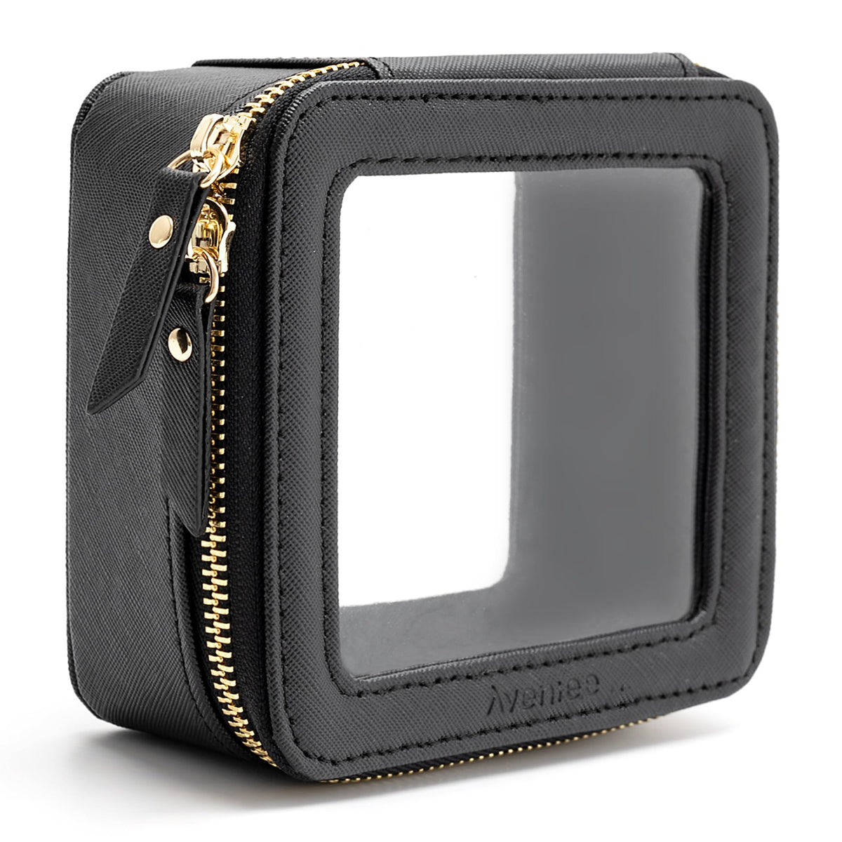 Aveniee Clear Makeup Bag front view in black