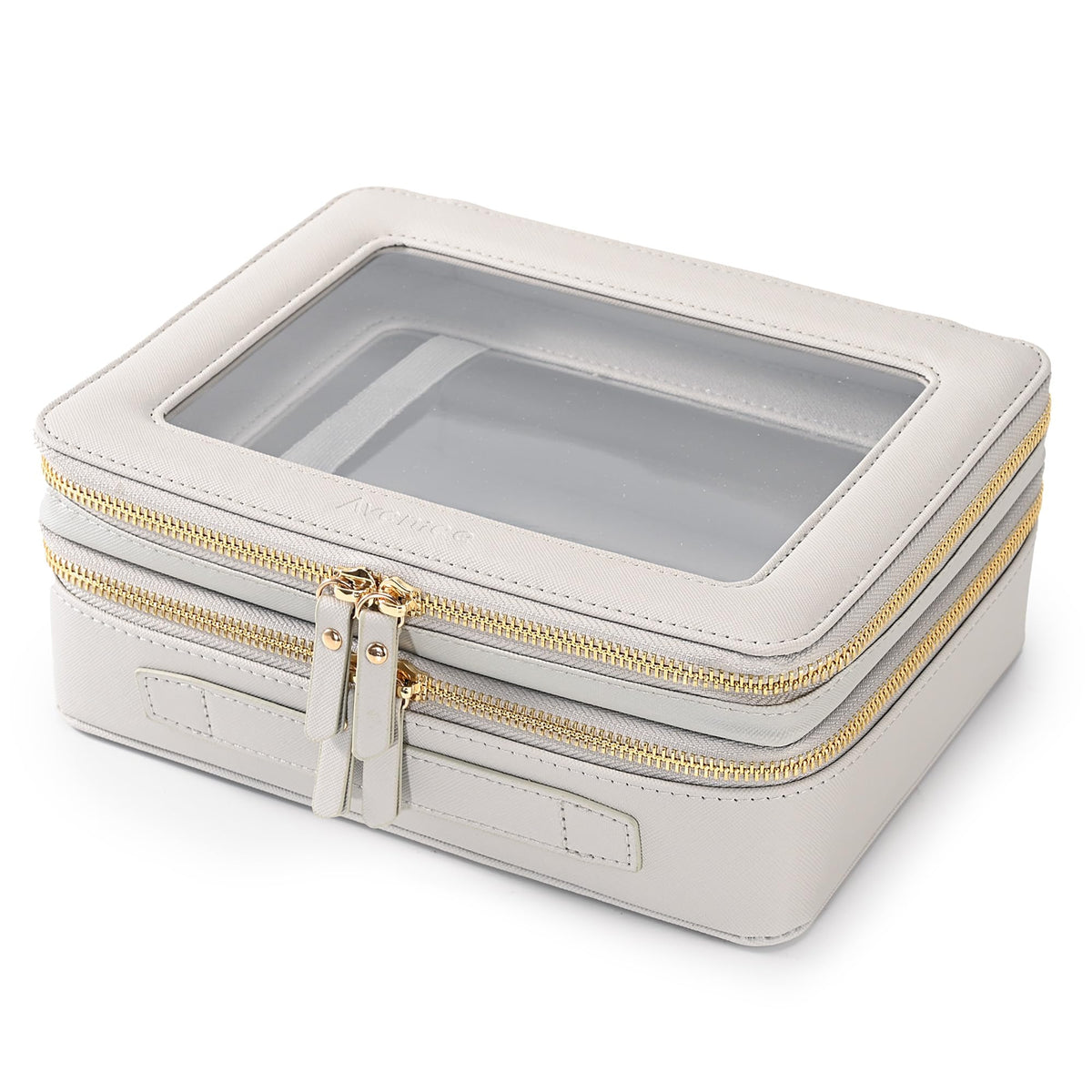 Aveniee Clear Makeup Bag front view in grey
