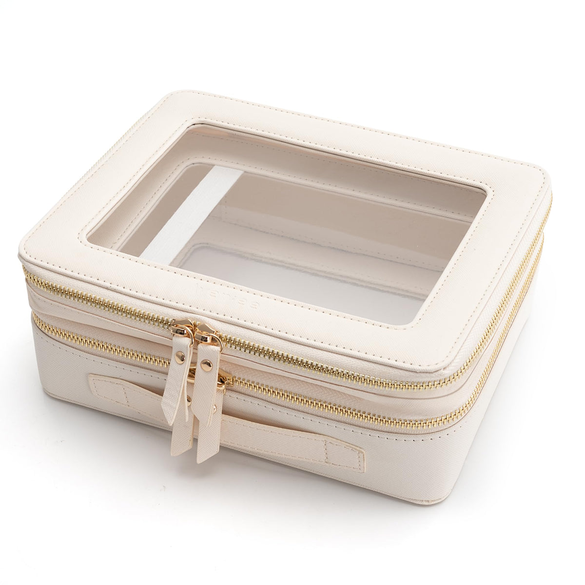 Aveniee Clear Makeup Bag front view with double-layer design
