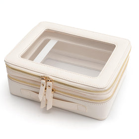 Aveniee Clear Makeup Bag front view with double-layer design