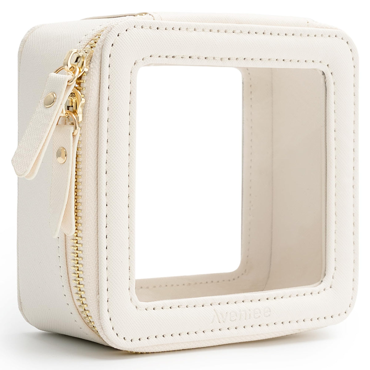 Aveniee Clear Makeup Bag front view with zipper