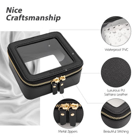 Aveniee Clear Makeup Bag in a car glove compartment