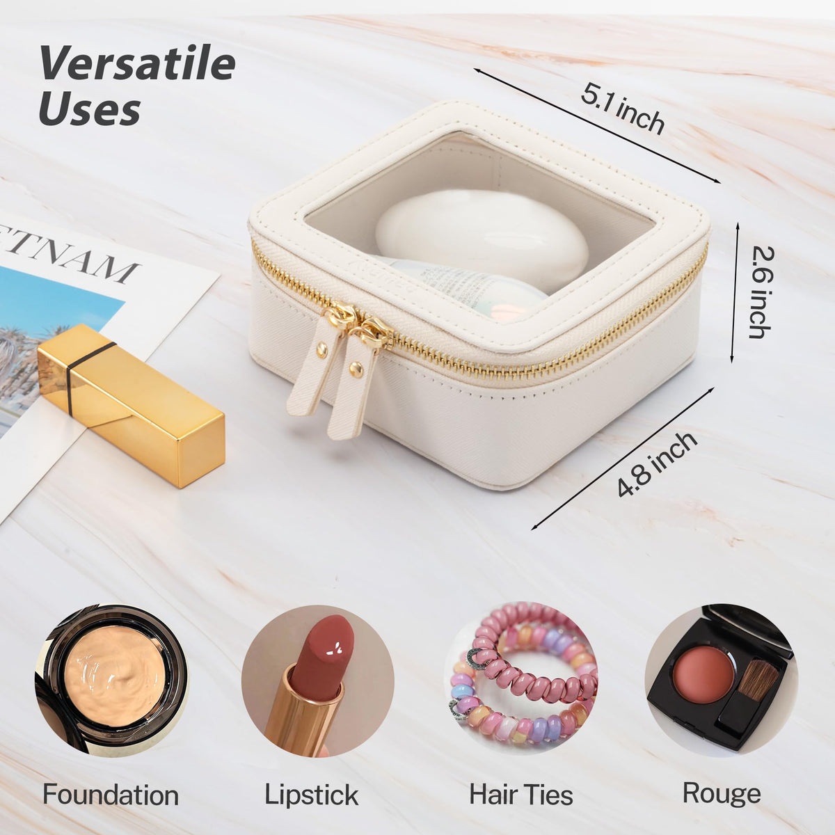 Aveniee Clear Makeup Bag in a purse for travel