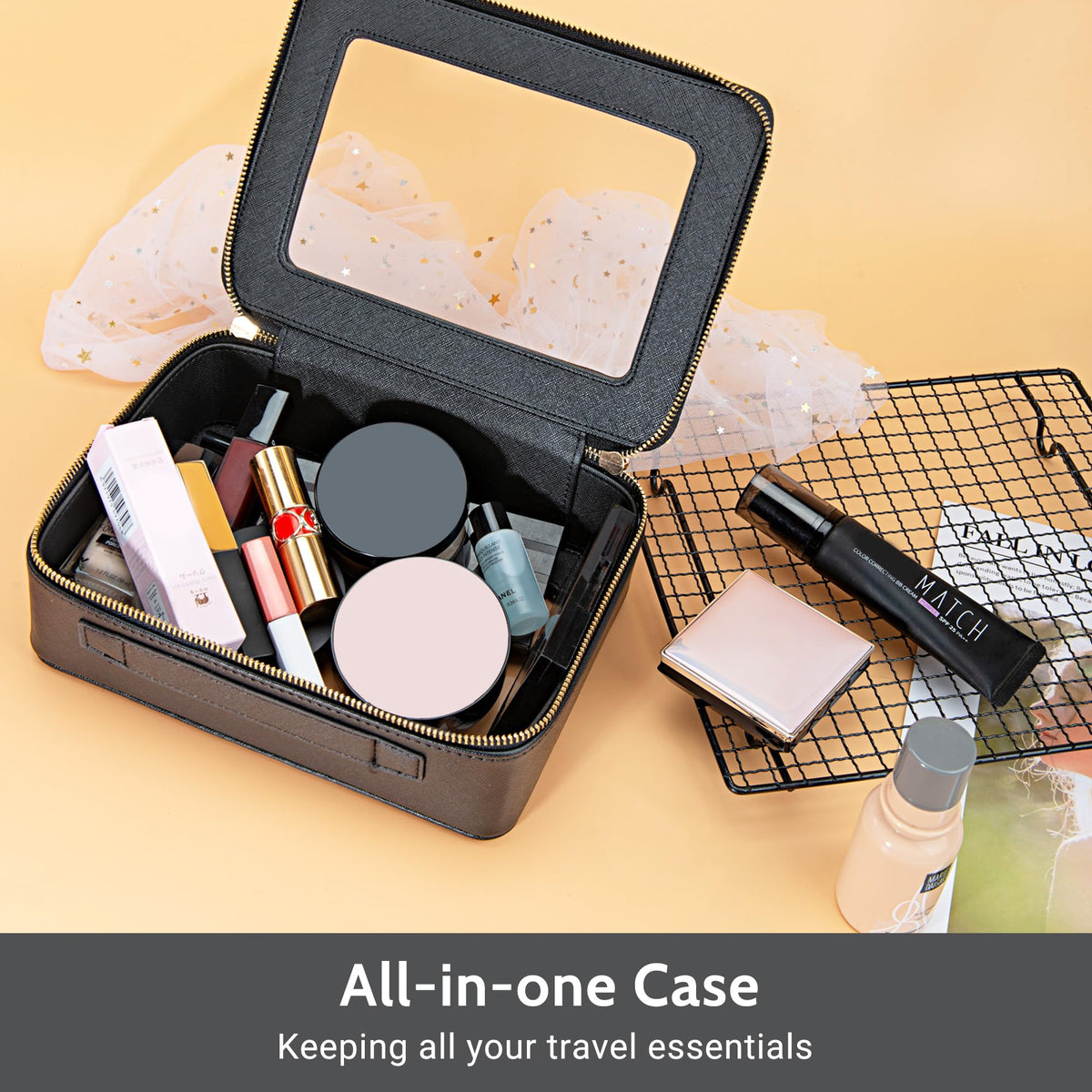 Aveniee Clear Makeup Bag interior showing storage space