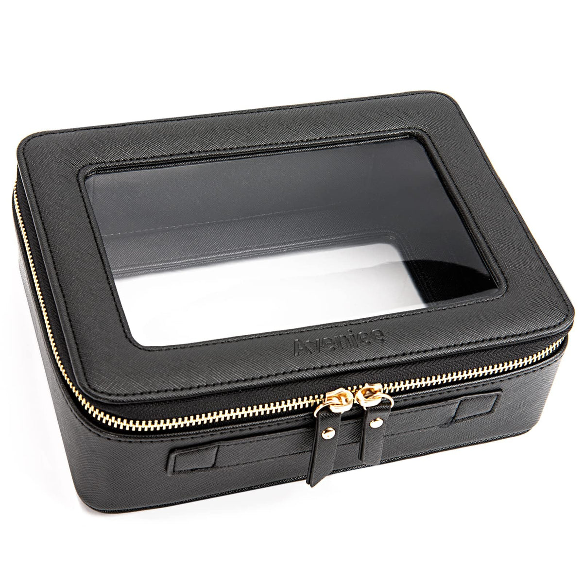 Aveniee Clear Makeup Bag Organizer black front view