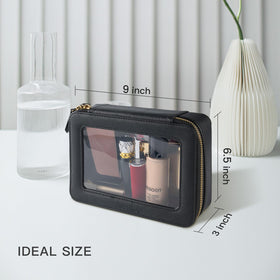 Aveniee Clear Makeup Bag Organizer black side view