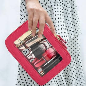 Aveniee Clear Makeup Bag Organizer displaying waterproof feature