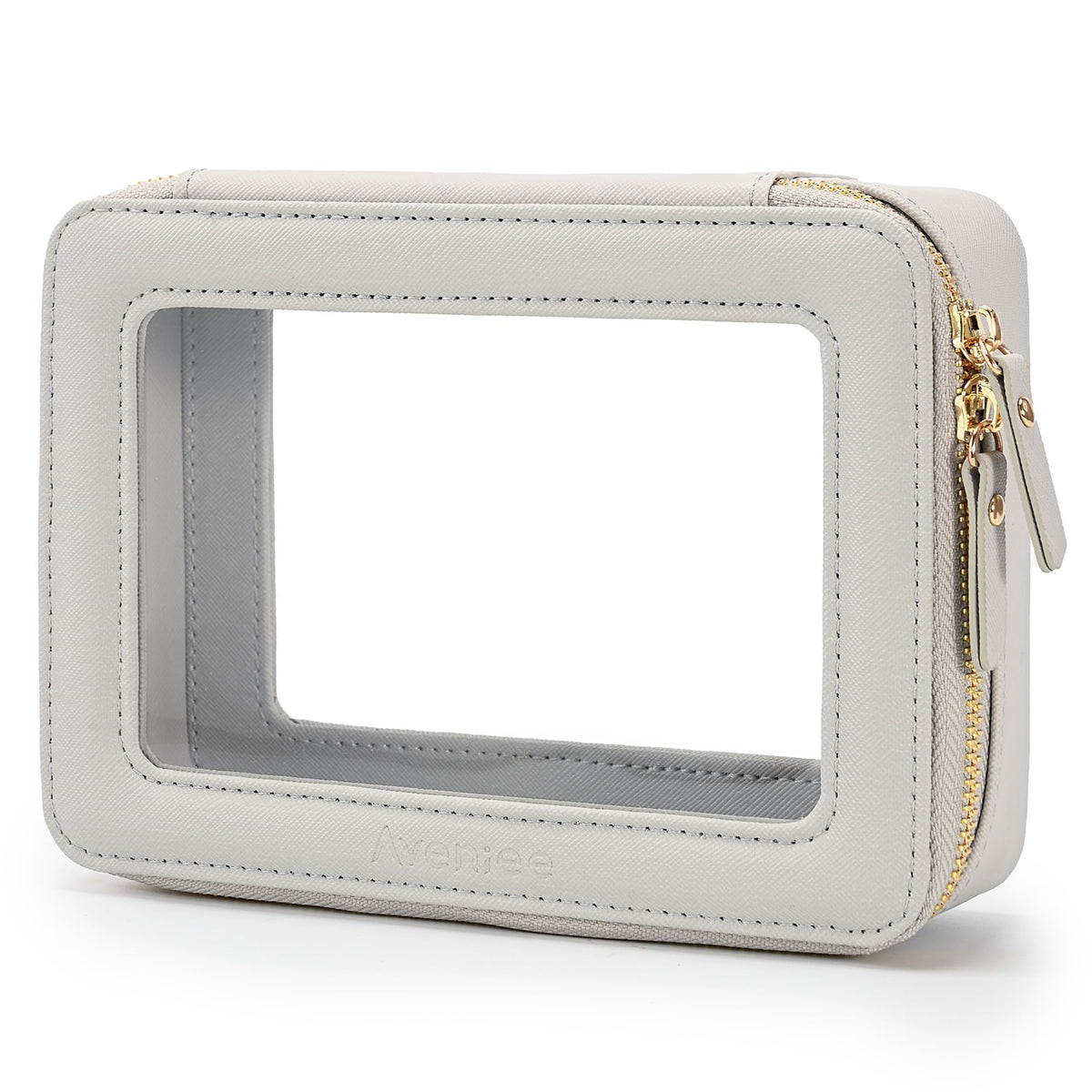 Aveniee Clear Makeup Bag Organizer front view in grey