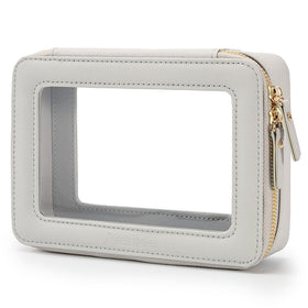 Aveniee Clear Makeup Bag Organizer front view in grey