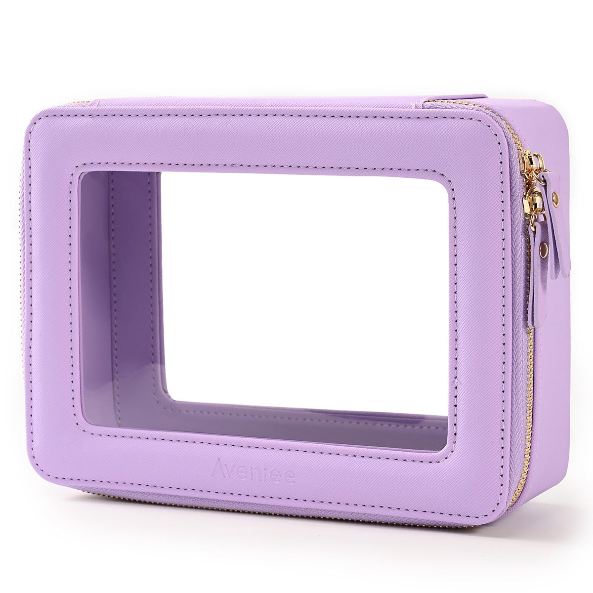 Aveniee Clear Makeup Bag Organizer front view in pearl blue